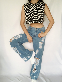 Cropped Side Animal Print Zebra