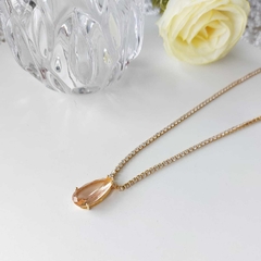 Colar chocker zircônia cristal com pingente gota - comprar online