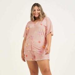 Short Doll manga curta americano estrelas plus size