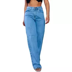 Calça Jeans Pantalona Feminina Cintura Alta - IJ T R E N D Y