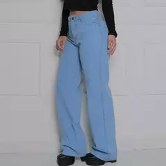 Calça Jeans Pantalona Feminina Cintura Alta