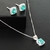 Conjunto Quadrado com Zircônia Azul Tiffany em Prata 925 - comprar online