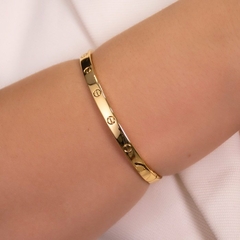 BRACELETE INSPIRAÇÃO CARTIER BANHADO A OURO 18K E RÓDIO