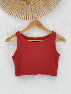 Cropped Patroa Liso Terracota - comprar online