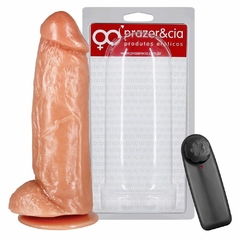 Pênis Grosso Com Vibrador Escroto e Ventosa 17,7 X 4,9CM