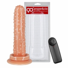 Prótese Massageadora c/Textura Com Vibrador e Ventosa 14,5 X 3,2CM