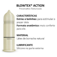 Preservativo Texturizado Blowtex Action Estimulante Feminino c/3 Unidades - comprar online