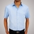 Camisa Slim manga curta 100% poliéster - Azul céu
