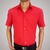 Camisa Slim manga curta 100% poliéster - Vermelha