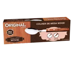 519824 - TALHER COLHER MESA WOOD ORIGINAL INOX CABO MAD.C/12PCS SL0603 - comprar online