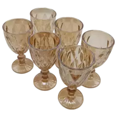 519855 - TAÇA ORIGINAL GLASS DIAMANTE AMBAR 260ML 6PÇS 7641 - Somos uma das maiores distribuidoras de peças de reposição para fogão, panelas e eletrodomesticos.