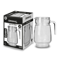 517042 - JARRA DE VIDRO ORIGINAL GLASS SAFIRA 1,8L C/TAMPA ACRIL. 007551