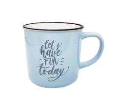 518579 - CANECA CERAMICA LETS HAVE FUN AZUL 310ML-CANC-064AZ