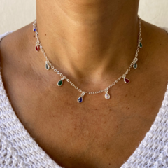 COLAR CHOCKER ZIRCONIAS COLORIDAS