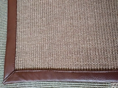 #329 CARPETA SISAL HABANO 1.74 x 1.44m con Ribete Cuero marrón 3cm - tienda online