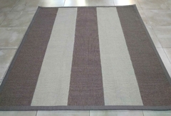 #417 CARPETA DE SISAL COMBINADO 2m x 1.90m (HABANO Y TIZA) CON RIBETE DE LONETA 4cm