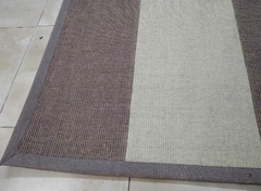 #417 CARPETA DE SISAL COMBINADO 2m x 1.90m (HABANO Y TIZA) CON RIBETE DE LONETA 4cm - comprar online