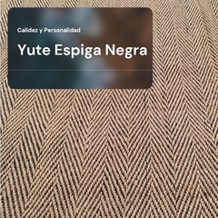 #293 CARPETA YUTE ESPIGA NEGRA 2m x 1.80m CON RIBETE DE LONETA NEGRA 2cm