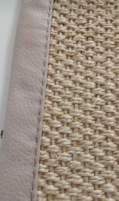 #275 CARPETA SISAL PANAMÁ NATURAL 2m x 1.80m CON BORDE CUERO 3CM