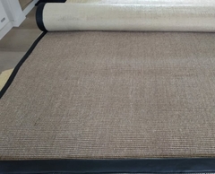 #286 CARPETA SISAL HABANO 1.90m x 1.80m con Ribete Cuero negro 3cm en internet