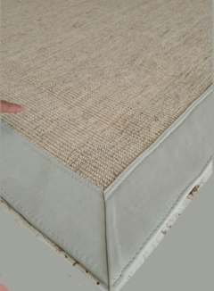 #289 CARPETA SISAL 2m x 1.70m TIZA MELANGE y Borde Cuero Natural 10cm en internet