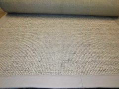 #294 CAMINO SISAL TIZA MELAGE 4m x 1m CON RIBETE DE CUERO VISÓN 6cm en internet