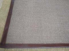 #329 CARPETA SISAL HABANO 1.74 x 1.44m con Ribete Cuero marrón 3cm en internet