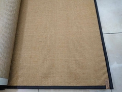 #347 CARPETA SISAL SCB 1,20m x 2,88m CON RIBETE DE CUERINA MARRÓN 2cm