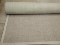 #357 CARPETA SISAL TIZA 1.90m x 1.58m CON RIBETE DE CUERINA NATURAL 4cm en internet