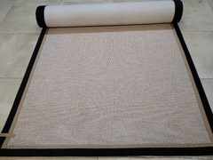 #432 CARPETA SISEX 05/06 1.85m x 1.20m CON RIBETE DOBLE DE TELA (tela beige 2cm y tela tipo pana negra 4cm) - comprar online