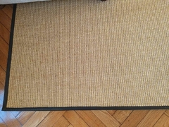 #445 CARPETA SISAL EB 4m x 2.5m CON RIBETE DE CUERINA NEGRA 3cm - comprar online