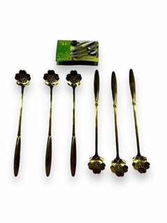 CUCHARON ACERO X6PCS DODARO FLOR