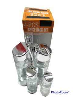 SET ACEITERO X4PCS VIDRIO