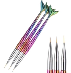 SET X3 PINCEL LINER COLA DE SIRENA PARA DECORACION DE UÑAS ZJM0072