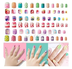 UÑAS POSTIZAS PARA NIÑAS MANICURA INFANTIL VARIOS MODELOS B040 0407 - comprar online