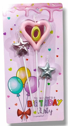 VELAS CUMPLEAÑOS CORAZON X3 2536 - comprar online