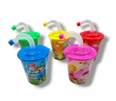 VASO INFANTIL PLASTICO C/SORBETE X12 1930