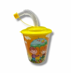 VASO INFANTIL PLASTICO C/SORBETE X12 1930 - comprar online