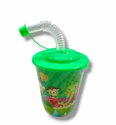 VASO INFANTIL PLASTICO C/SORBETE X12 1930 - MING Mayorista