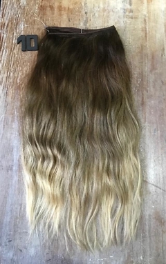 Magic Hair Cabelo Louro Escuro Dourado com Pontas Louro Claríssimo Ondulado Fino 50cm