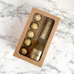 Espumante Freixenet 200ml + Ferrero Rocher | Caixa de Kraft P