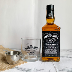 Whiskey Jack Daniel's 375ml + Copo + Dosador | Caixa de Kraft P - comprar online