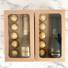 Espumante Freixenet 200ml + Ferrero Rocher | Caixa de Kraft P - loja online