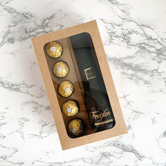 Espumante Freixenet 200ml + Ferrero Rocher | Caixa de Kraft P - loja online