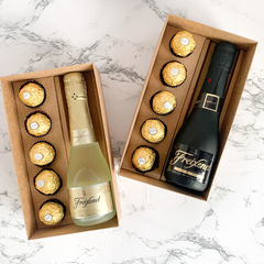 Espumante Freixenet 200ml + Ferrero Rocher | Caixa de Kraft P