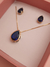 Imagem do Conjunto Zircônia Navy Ouro 18K - Modelo Gotas