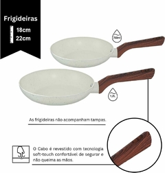 Conjunto Jogo de Panelas Cerâmica 10 Peças Fogão Indução Pratic Cook Marmol Vanilla Mimo Style - loja online