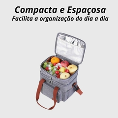 Bolsa Térmica Grande Espaçosa Dois Compartimentos Lancheira Para Marmita, Passeio, Escola, Faculdade, Trabalho Lancheira Térmica Com Alça, PREMIUM (Pr - YesVitrine