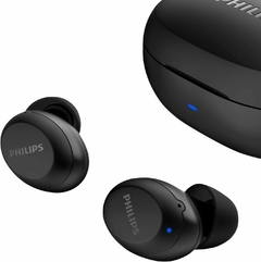 PHILIPS Fone de ouvido sem fio TWS bluetooth com microfone e energia para 18 horas totais na cor preto, padrão, TAT1235BK/97 - YesVitrine