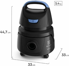 Aspirador água pó Electrolux compacto potente função sopro 1400W 12L total 5L útil protetor térmico AWD01 220v